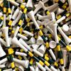 100 New 3 1/4" 3.25 Pride Masters Color Yellow & Green Striped White Custom Wood Golf Tees view 1