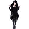 tuduoms Black Punk Gothic Hoodie Women Long Sleeve Zip Up Hoodie Moon Jacket Top Long Sweatshirts Plus Size Y2k Goth Clothing view 1