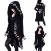 tuduoms Black Punk Gothic Hoodie Women Long Sleeve Zip Up Hoodie Moon Jacket Top Long Sweatshirts Plus Size Y2k Goth Clothing view 2