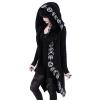 tuduoms Black Punk Gothic Hoodie Women Long Sleeve Zip Up Hoodie Moon Jacket Top Long Sweatshirts Plus Size Y2k Goth Clothing view 3