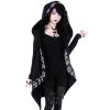 tuduoms Black Punk Gothic Hoodie Women Long Sleeve Zip Up Hoodie Moon Jacket Top Long Sweatshirts Plus Size Y2k Goth Clothing view 4