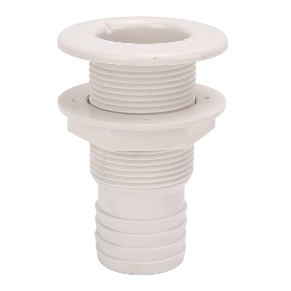 2in Through Hull Fitting Straight Drain Hose Polypropylene Inner Beam Mount for Yachts Campers RVs Trucks Boats Thru Hull Scupper