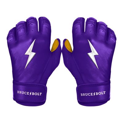 BRUCE BOLT Original Series Short Cuff Purple Batting Glove - Purple XLarge