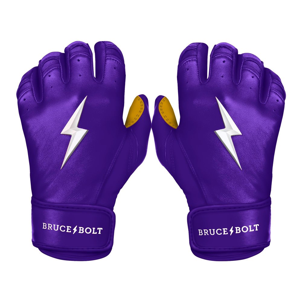 BRUCE BOLT Original Series Short Cuff Purple Batting Glove - Purple XLarge