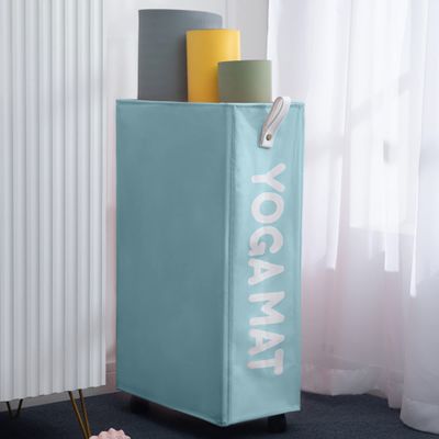 Twira Yoga Mat Storage Racks, Home Gym Storage Rack for Foam Roller, Yoga Strap and Resistance Bands, Workout Equipment Corner Storage Organizer with Wheels (Light Blue)