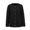 SHOPESSA Fleece Cardigan Sweaters for Women Soft Long Sleeve Jacket with Pockets Button Down Open Front Fall Clothes Black view 3