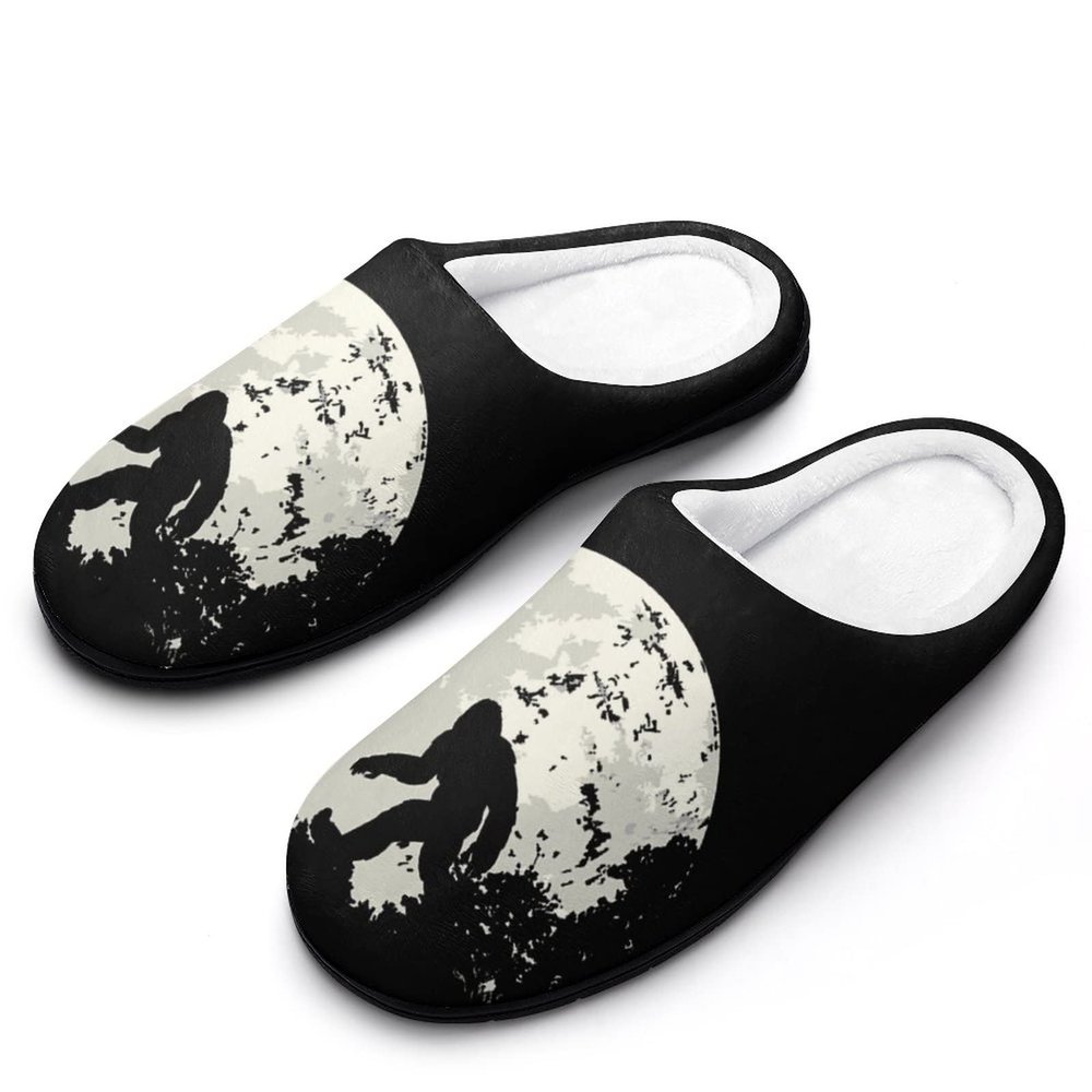 Bigfoot Moon Sasquatch Slippers with Anti Slip Sole Lightweight Casual Slippers Washable House Shoes for Women 7-839-40