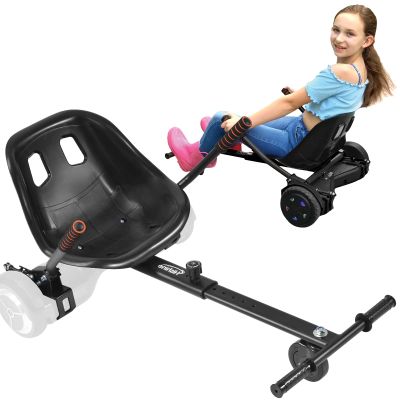 Hishine Hoverboard Seat Attachment for 6.5"-10" Hover Boards, Hover Board Go Kart Conversion Kit, Accessory for Self Balancing Scooters, Black
