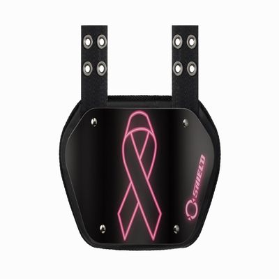 O Shield Pink Ribbon Football Back Plate, Lower Back Pads for Football Players, Rear Protector, Universal Fit, BCRF (Breast Cancer Research Foundation) Supporter, Youth