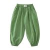 AnFeng Loose Pants Toddler Kids Baby Girls Boys Cotton Pull On Solid Elastic Basic Long Pants Bloomers Casual Joggers (Green, 2-3 Years) view 1