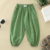 AnFeng Loose Pants Toddler Kids Baby Girls Boys Cotton Pull On Solid Elastic Basic Long Pants Bloomers Casual Joggers (Green, 2-3 Years) view 4