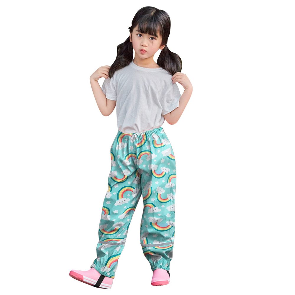 Loose Pants Baby Mud Boys Breathable Girls Bottoms Windproof Trousers Pants Kids Waterproof Children (Green, 2-3 Years)