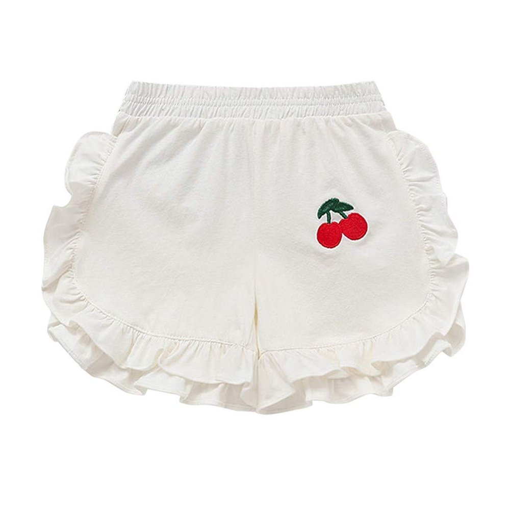 AnFeng Loose Shorts Fashion Child Kids Girls Summer Cute Ruffle Printing Shorts Pants (White, 6-12 Months)