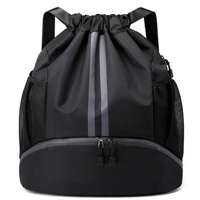 BROTOU Soccer Bags - Football & Volleyball Backpack with Ball & Shoe Compartment, Gym Bags for Men/Women (L, Black)