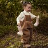 AnFeng Loose Pants Flannel Suspender Warm Girl Winter Baby Overalls Kids Toddler Pants Boys Solid Girls Pants (Brown, 2-3 Years) view 2