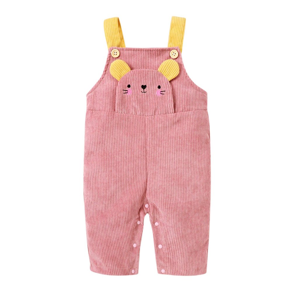 Loose Pants Baby Pants Girls Cartoon Sleeveless Infant Jumpsuit Suspender Toddler Clothes Girls Pants (Pink, 0-3 Months)