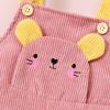 Loose Pants Baby Pants Girls Cartoon Sleeveless Infant Jumpsuit Suspender Toddler Clothes Girls Pants (Pink, 0-3 Months) view 2