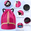 BROTOU Soccer Bags, Football Backpack, Volleyball Bag, Drawstring Backpack with Ball and Shoe Compartment, Football bags for Equipment Swim Gym Bag (Pink) view 4