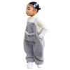 AnFeng Loose Pants Flannel Suspender Warm Girl Winter Baby Overalls Kids Toddler Pants Boys Solid Girls Pants (Grey, 3-4 Years) view 1