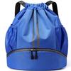 BROTOU Soccer Bags, Football Backpack, Volleyball Bag, Drawstring Backpack with Ball and Shoe Compartment, Football bags for Equipment Swim Gym Bag (Blue) view 1