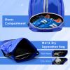 BROTOU Soccer Bags, Football Backpack, Volleyball Bag, Drawstring Backpack with Ball and Shoe Compartment, Football bags for Equipment Swim Gym Bag (Blue) view 2
