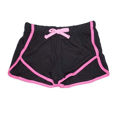 Loose Shorts Child Girls 3 Piece Workout Stylish Drawstring Yoga Pants Sports Shorts (Multicolor Pink Black, 14-16 Years)