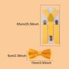 Queenbox Adjustable Kid Y-shape Braces Bow Tie Set, Elastic Suspender with 3 Clips, Pre-tied Bowtie, Navy Blue view 2