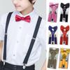 Queenbox Adjustable Kid Y-shape Braces Bow Tie Set, Elastic Suspender with 3 Clips, Pre-tied Bowtie, Navy Blue view 4