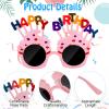 Dunzy 24 Pairs Novelty Birthday Sunglasses Sweet Cream Cake Sunglass Funny Sunglass Photo Props for Adults Happy Birthday Party Favors view 2