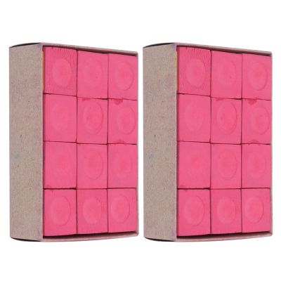 HERCHR Pool Chalk Cubes, 24pcs Cue Tip Chalk Billiard Pool Cue Dry Chalk Cue Stick Chalks Accessory(Red)