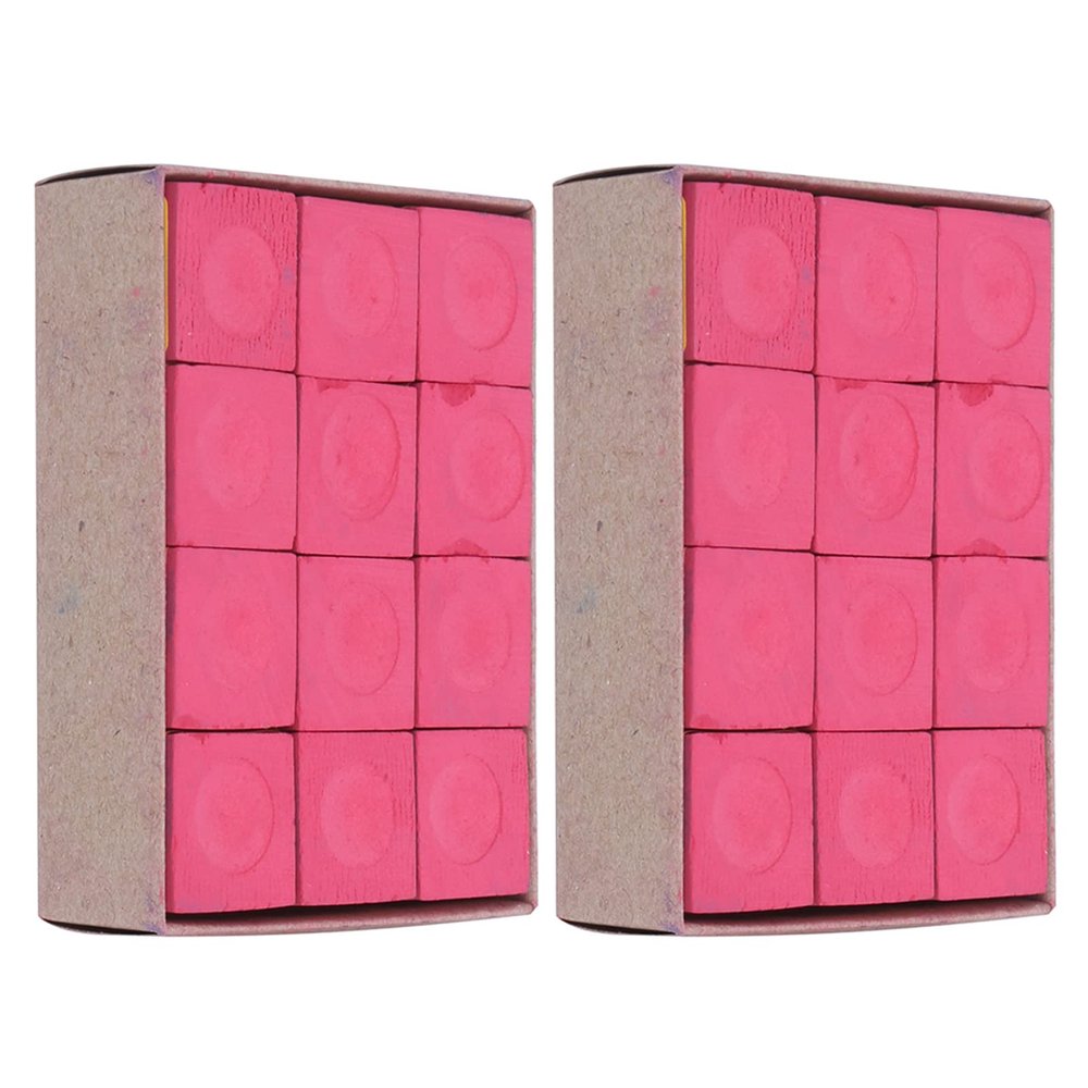 HERCHR Pool Chalk Cubes, 24pcs Cue Tip Chalk Billiard Pool Cue Dry Chalk Cue Stick Chalks Accessory(Red)