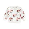 MoZiKQin Toddler Baby Girl Boy Christmas Outfit Santa Print Sweatshirt Long Sleeve Crewneck Sweater Shirt Xmas Clothes (Santa Claus+Umbrella,2-3T) view 1