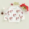 MoZiKQin Toddler Baby Girl Boy Christmas Outfit Santa Print Sweatshirt Long Sleeve Crewneck Sweater Shirt Xmas Clothes (Santa Claus+Umbrella,2-3T) view 3