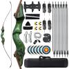60 Inch Black Hunter Takedown Recurve Bow and Arrow 20-60Lbs Hunting Archery Bow Right Hand Wood Riser Practice Bow for Adult Target Training (35LBS) view 1