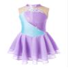 Aislor Girls Lyrical Ballet Dance Dress Sleeveless Rhinestones Figure Ice Skating Leotard Dress Dancewear Skating wear Lavender 10 Years view 1