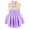 Aislor Girls Lyrical Ballet Dance Dress Sleeveless Rhinestones Figure Ice Skating Leotard Dress Dancewear Skating wear Lavender 10 Years view 2