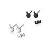 2/3Pairs Punk Stylish Stainless Steel Middle Finger Earrings Set Gold Silver Black Funny Fuck Doodle Stud Earrings for Men and Women-A 2Pairs view 1