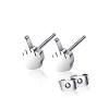 2/3Pairs Punk Stylish Stainless Steel Middle Finger Earrings Set Gold Silver Black Funny Fuck Doodle Stud Earrings for Men and Women-A 2Pairs view 2