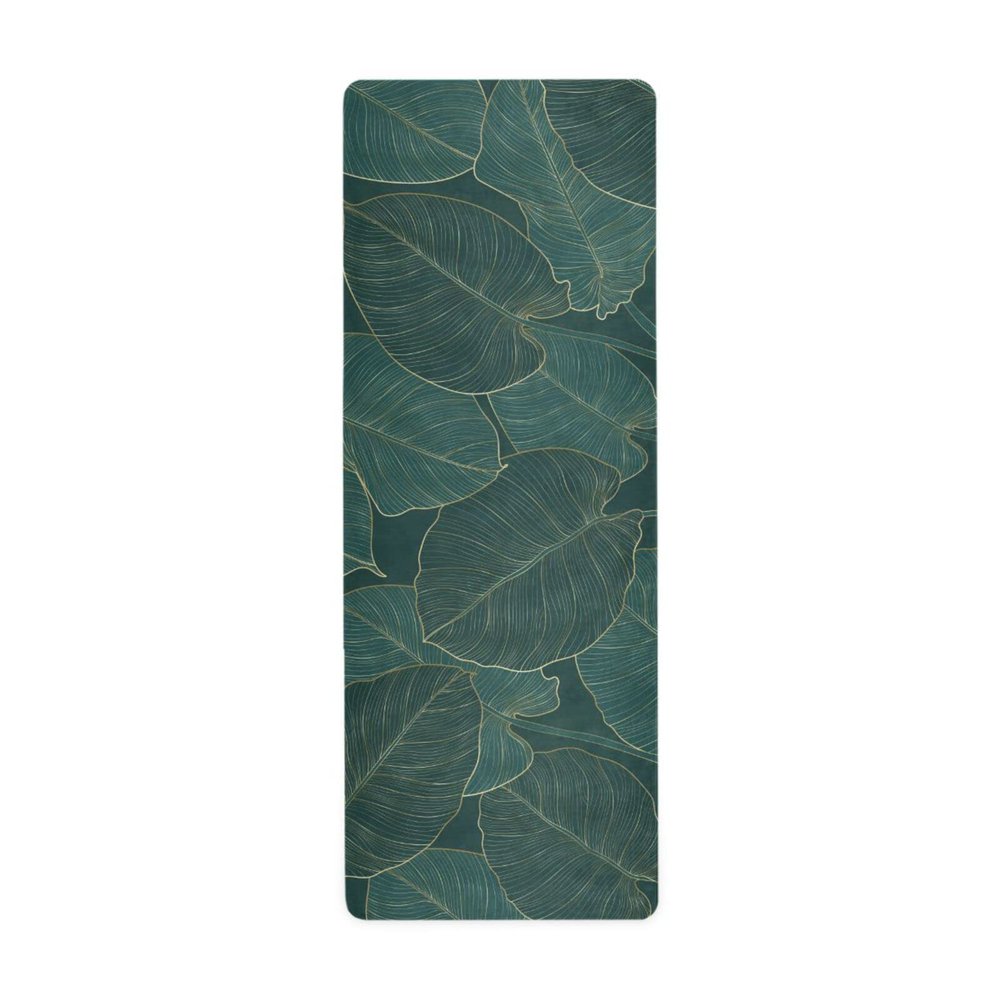 ZOEO Vintage Mandalas Leaves Yoga Mat Non Slip Thick Kids Banana Palm Eco Friendly Rubber Workout Foldable Yoga Mat Women Exercise A003