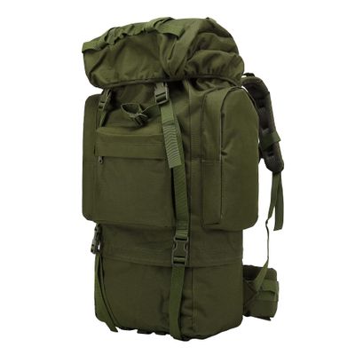 Internal Frame Hiking Backpack 65L Backpacking Backpack with Rain Cover Waterproof Camping Rucksack for Men and Women (Army Green)