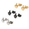2/3Pairs Punk Stylish Stainless Steel Middle Finger Earrings Set Gold Silver Black Funny Fuck Doodle Stud Earrings for Men and Women-B 3Pairs view 1