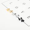 2/3Pairs Punk Stylish Stainless Steel Middle Finger Earrings Set Gold Silver Black Funny Fuck Doodle Stud Earrings for Men and Women-B 3Pairs view 3