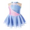 Aislor Girls Lyrical Ballet Dance Dress Sleeveless Rhinestones Figure Ice Skating Leotard Dress Dancewear Skating wear Grey Blue 16 Years view 1