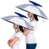 Amylove 2 Pcs 37'' Diameter Large Umbrella Hat for Adults Double Layer Folding Compact UV Rain Protection Umbrella Cap(Simple Style) view 1