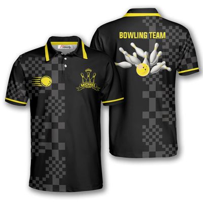 PRIMESTY Custom Bowling Shirts for Men, Personalized Bowling Jerseys with Name and Team Name, Custom Bowling Polo Shirts