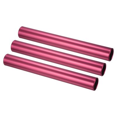 PATIKIL Relay Track Baton, 3 Pack Aluminum Alloy Tube Field Running Race Stick for Outdoor Athletics Sport Game Tool, Red