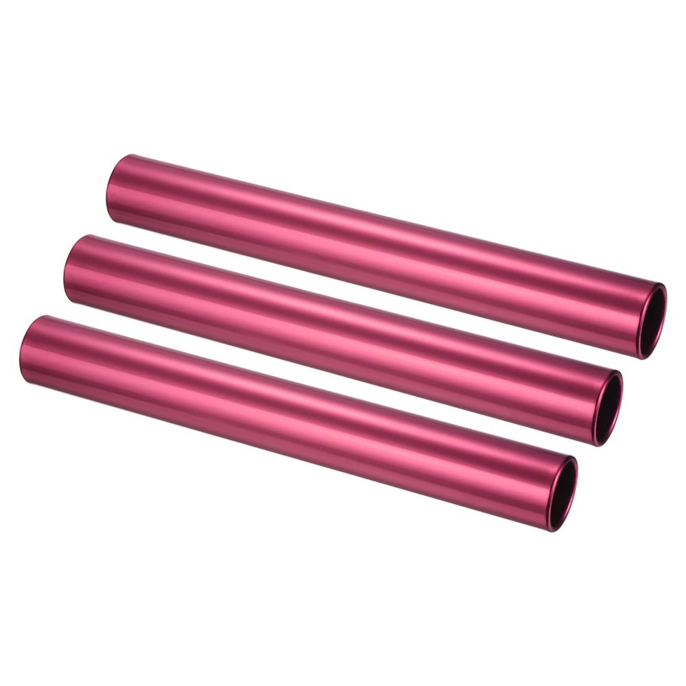 PATIKIL Relay Track Baton, 3 Pack Aluminum Alloy Tube Field Running Race Stick for Outdoor Athletics Sport Game Tool, Red