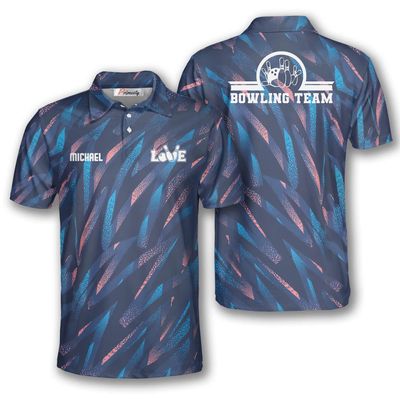PRIMESTY Men's Custom Bowling Shirts, Personalized Polo with Name & Team Name, Quick-Dry Poly & Spandex, Short Sleeves, Small Size, Modern Style, Michigan Bowling Team