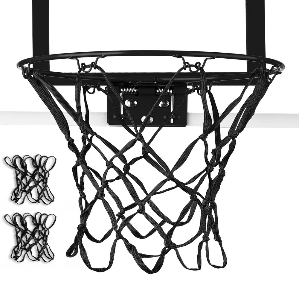 XXXYYY Mini Basketball Net Replacement 8 Loop [2 Pack], Vibrant Color, for Indoor Door/Room Walls 8"-10.25" Hoop - Black