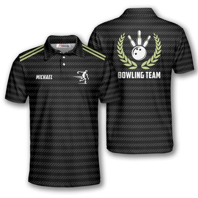 PRIMESTY Tribal Bowling Shirts for Men, Polynesian Custom Name & Team Bowling Jerseys, Personalized Bowling Polo Shirts S-5XL